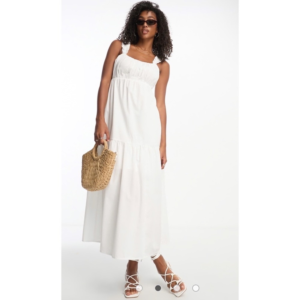 Abercrombie‎ Fitch White Milkmaid Babydoll Y2K Dress XS Cottagecore Coquette